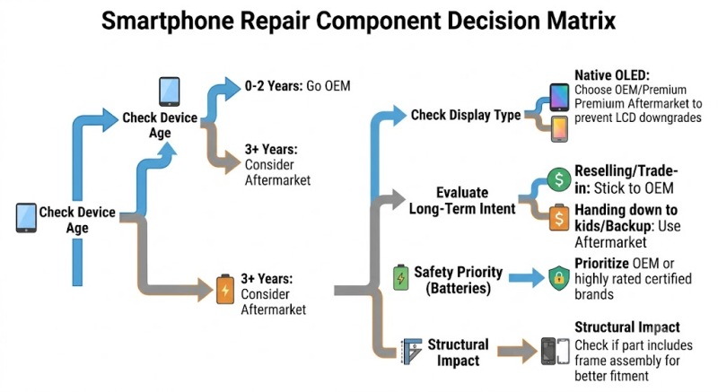 Smartphone Repair Component Decision Matrix